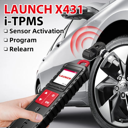 LAUNCH X-431 i-TPMS TPMS Tire Pressure Detector Relearning Tool, Activation/Relearning/Programming Sensors Works w/ X431 Scanner
