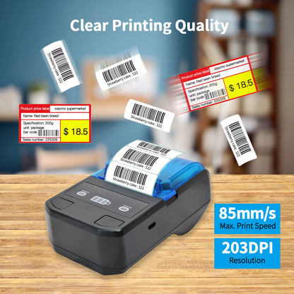 Portable Thermal Label Maker Wireless BT Mini Label Printer 58mm Barcode Printer for Retail Price Tag Warehouse Label Printing