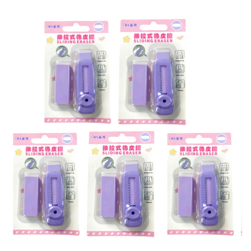 Purple eraser No trace eraser Retractable clean push and pull eraser Test supplies Creative eraser