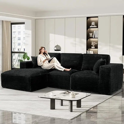 108" Comfy L Shaped Sectional Couches, Modular Sectional Sofa Boneless Cloud Couch for Living Room, Modern Deep Seat Cozy