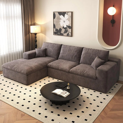 107'' L-Shaped Modern Modular Sectional Sofa Cloud Couch 4-Seat Chenille Deep-Seat Living Room Couch with Pillow Customized