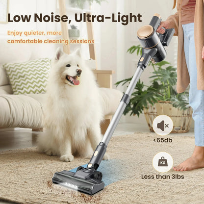 INSE N8 Cordless Vacuum Cleaner 25Kpa Lightweight Stick Vacuum with 2200mAh Rechargeable Battery for Hardwood Carpet Pet Hair