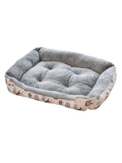 Warm pet kennel， dog cushion gray plush，breathable dog bed cat sleeping bag