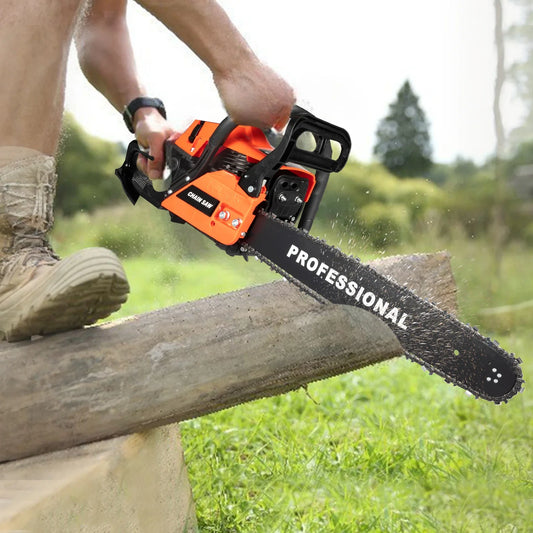 62CC 2Stroke Gasoline Chainsaw 20" Bar Powered Engine Wood Cutting Gas Chain Saw