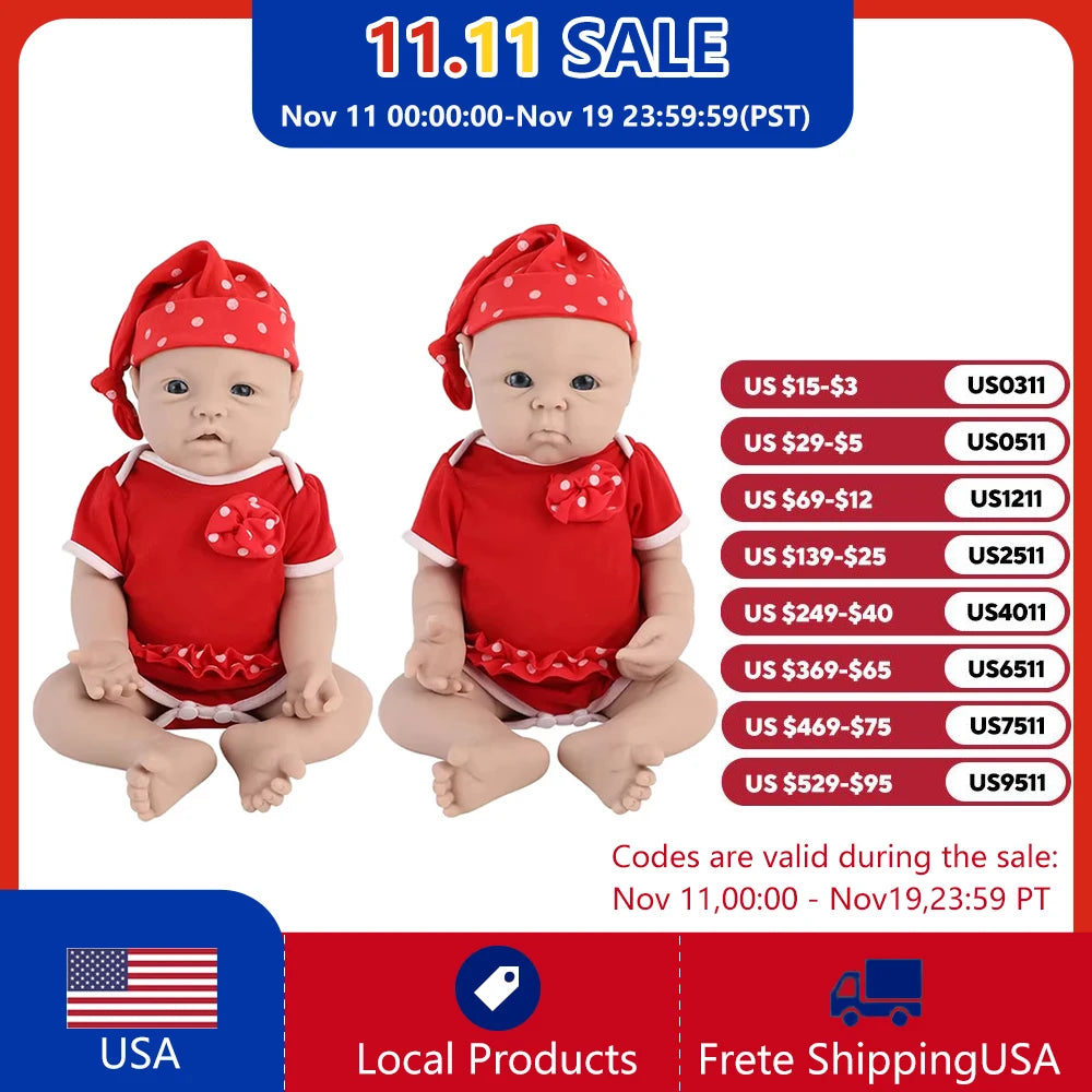 Authentic 100% Silicone Unpainted Reborn Baby Dolls Shipped from USA Warehouse Wholesale Realistic Baby Dolls for Kids Bebe Toys