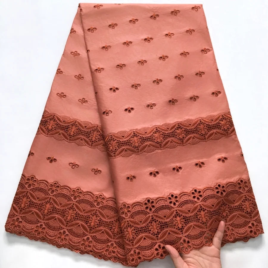 SJD LACE Swiss Voile Lace Fabrics Dubai African Cotton 5 Yards 2025 Latest African Nigerian Cotton Lace for Dresses Sew 4271