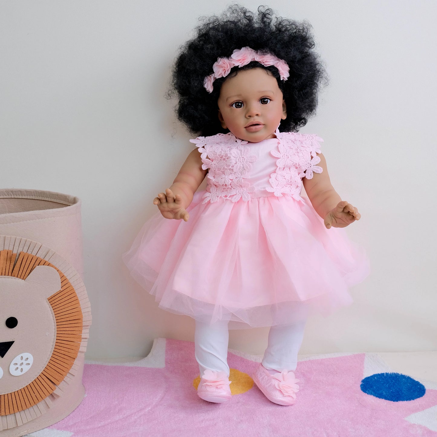 26inches Pippa Already Painted Finished Doll Reborn Toddler Huge Baby Size Dark Skin Lifelike Soft Touch