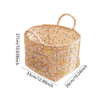 Boho Fabric Storage Basket Portable Quilted Laundry Hampers Collapsible Dirty Clothes Laundry Baskets Bathroom Storage Organizer