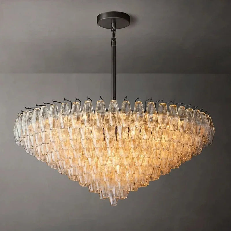 Luxury American Glass Chandelier Ceiling Light Modern Chandeliers for Living Room Pendant Lights Lustre Salon Dining Table Set
