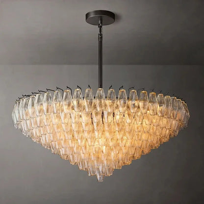 Luxury American Glass Chandelier Ceiling Light Modern Chandeliers for Living Room Pendant Lights Lustre Salon Dining Table Set