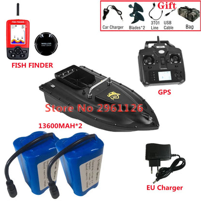 600M GPS Sonar Fish Exploration High Speed Remote Control Bait Boat Model 1.5KG 16GPS Constant Speed Cruise RC Bait Boat Model
