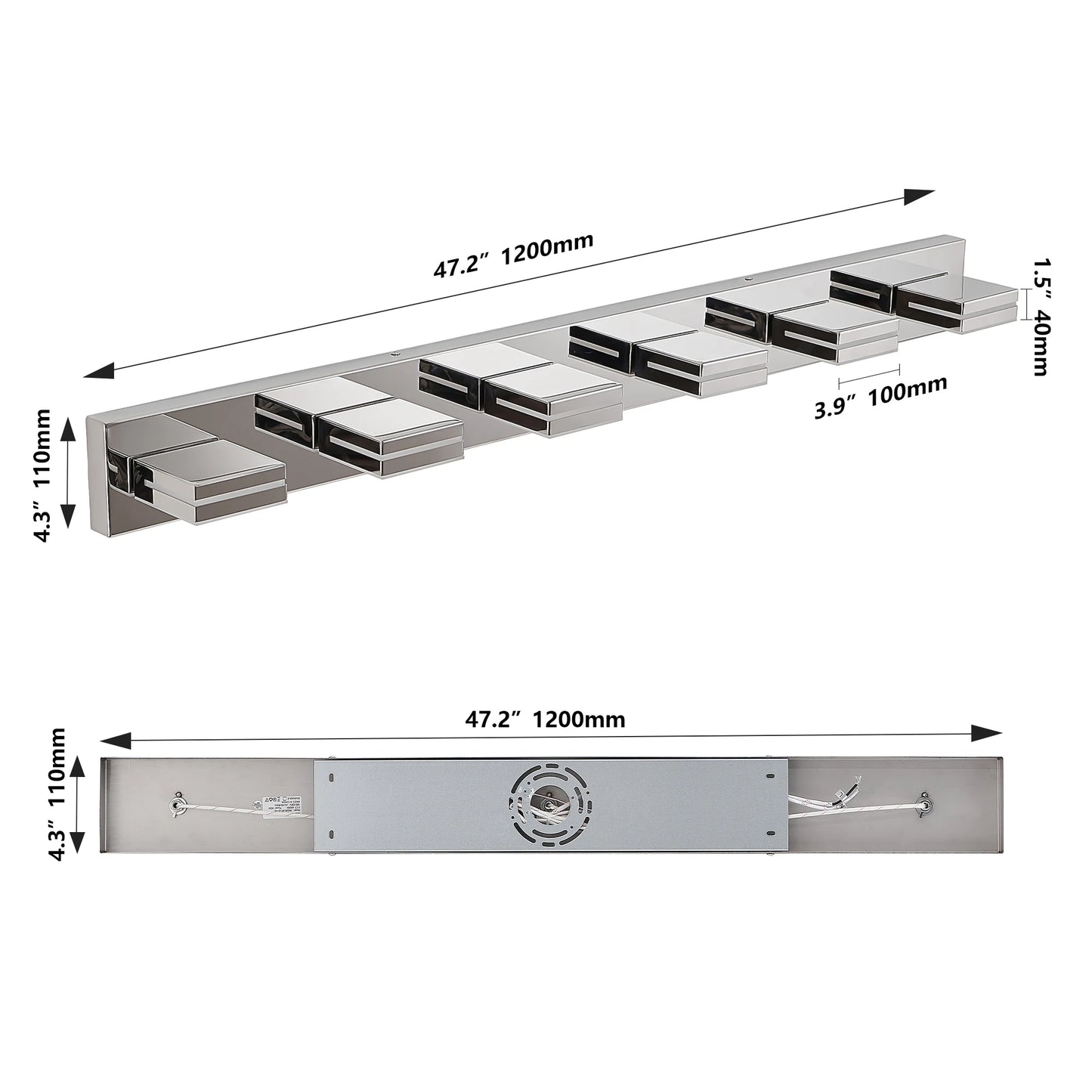 Modern Chrome Plating LED Vanity Light, 6-Lights Wall Sconce for Bathroom and Mirror, Sleek Minimalist Design, Energy-Efficient