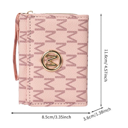 New style women's wallet, short, European and American PU high-end coin purse, printed, multi-card slots, small wallet, money cl
