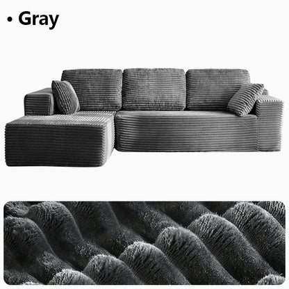 Oversized L Shaped Couch With Chaise, Minimalist Compressed Boneless Couch No Assembly Required, Modular Cloud Sectional Sofa Fo