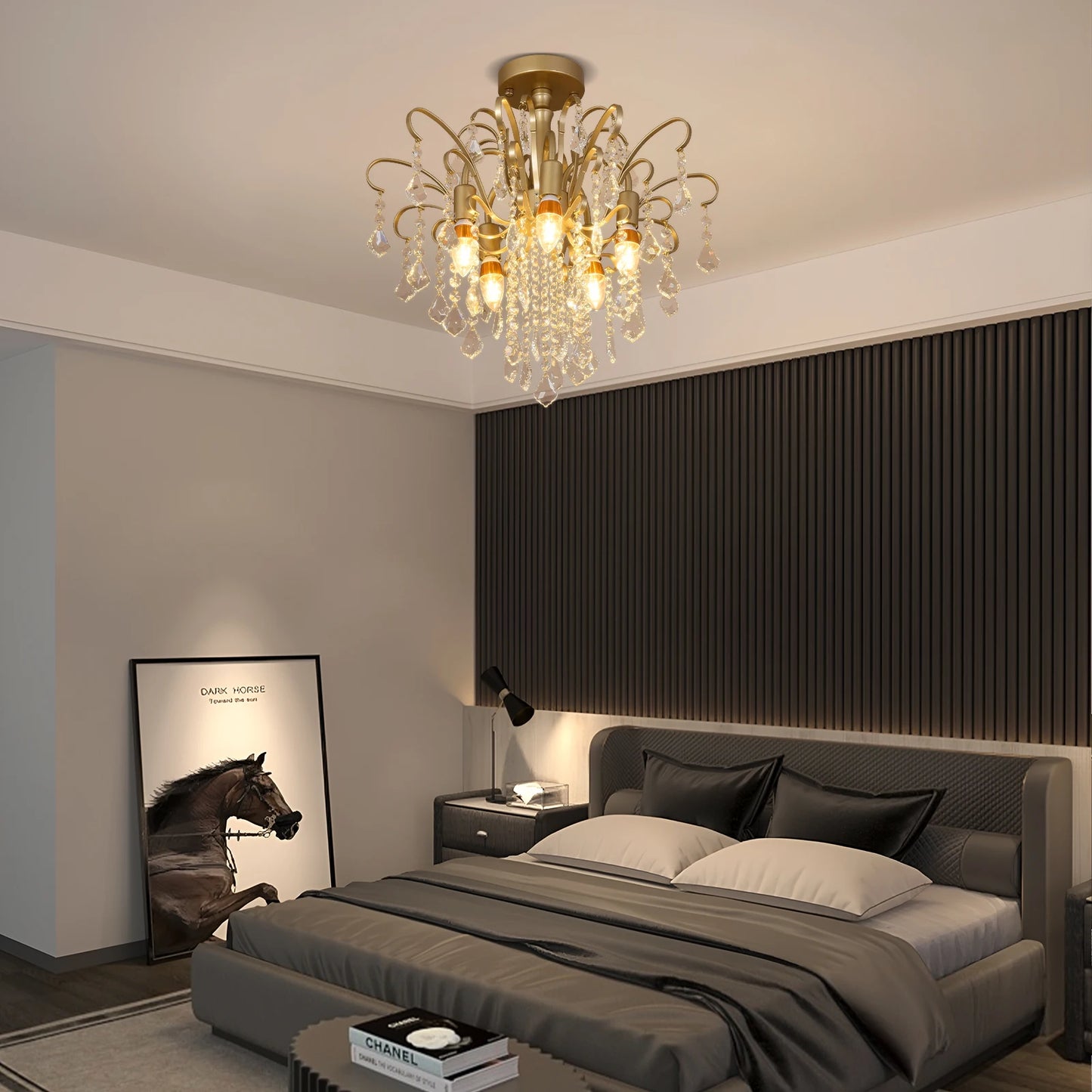 VETRULUS Luxury Crystal Pendant Ceiling Lamp Home Decoration Living Room Bedroom Chandelier Ceiling Light Modern Lighting