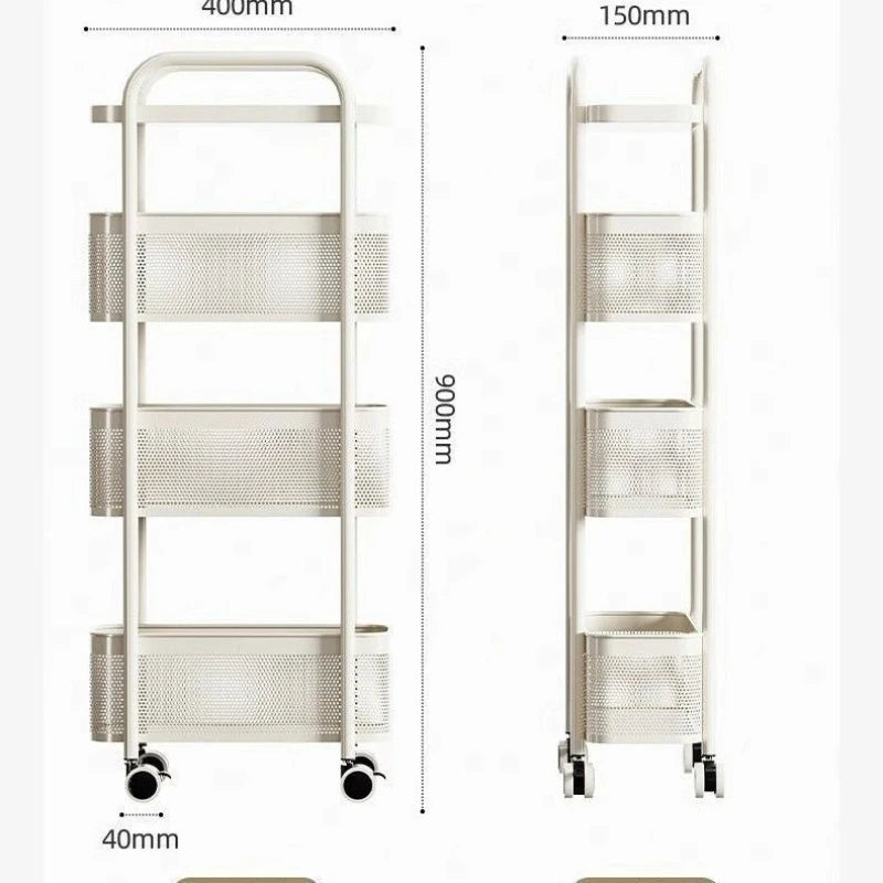 Multi-layer Narrow Gap Storage Rack for Bathroom, Balcony, and Snacks - Ultra-thin Mobile Storage Cart