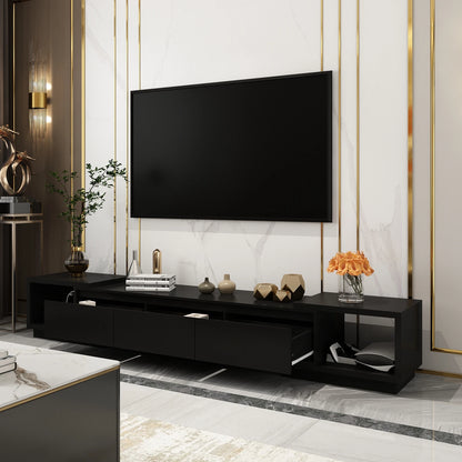 FUFU&GAGA Modern TV stand with 3 drawers, expandable TV console for TVs up to 120'', entertainment center for living room