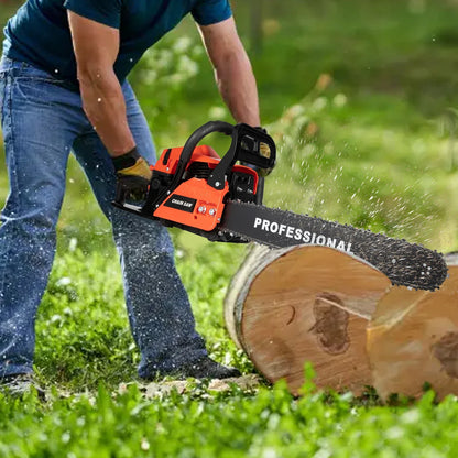 62CC 2Stroke Gasoline Chainsaw 20" Bar Powered Engine Wood Cutting Gas Chain Saw