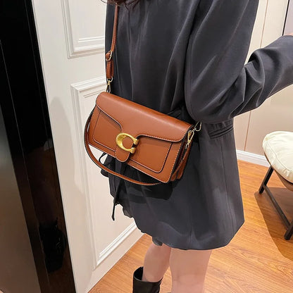 Caviar PU Women's Bag Underarm Shoulder Bag with Two Shoulder Straps Slung Across The Small Square Bag 2026 Explosion Bag Bags