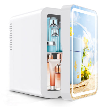 6L mirror beauty makeup refrigerator skin cosmetics skin care mask hot and cold storage portable LED mini refrigerator