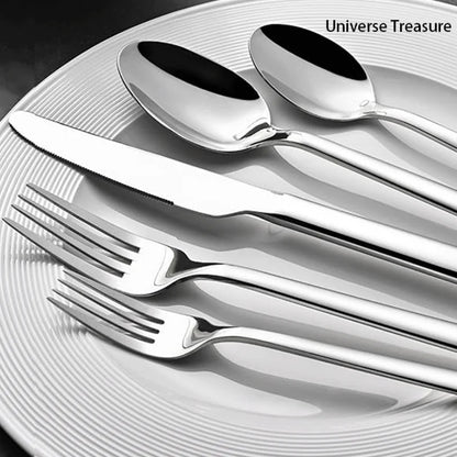 5PCS premium quality 420 and 18-10 Stainless steel Dinnerware Set cutlery set steak knife and fork dessert fork and spoon