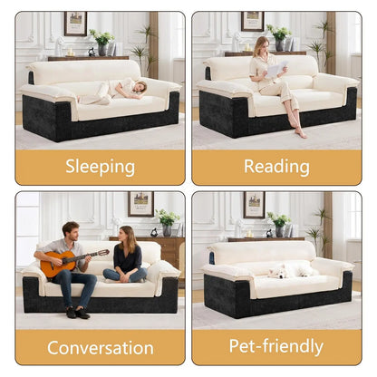 80'' Boneless Loveseat Sofa, Oversized Cloud Deep Seat Couch, Upholstered Chenille Memory Foam Love seat Sofa for, Customized