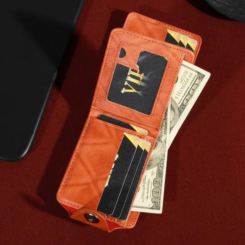 New men's fashionable leather wallet with USD pattern, multiple card slots, and large capacity wallet