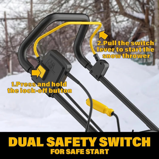 20-Inch Corded Snow Blower 15-AMP Electric Snow Blower with 25ft Throwing Distance Brushless Motor Dual LED Light Walk-Behind S