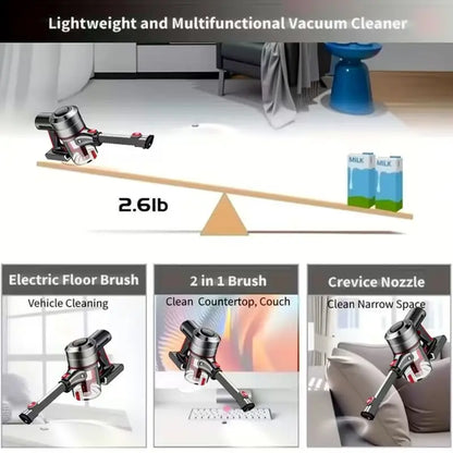 New Powerful Cordless Vacuum Cleaner Convenient Battery Charging V-shaped Anti-tangle