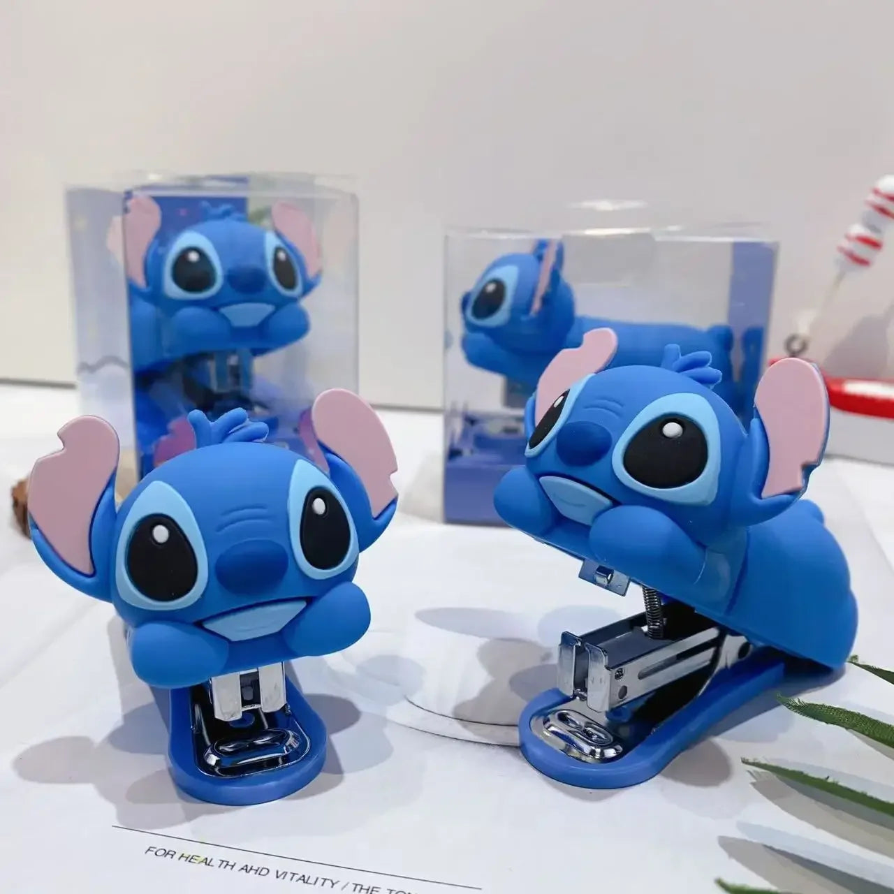 Sanrio Cartoon Stitch Style Stapler Silicone Figurine Desktop Nail Remover Children's Stapler Office Binding Student Supplies
