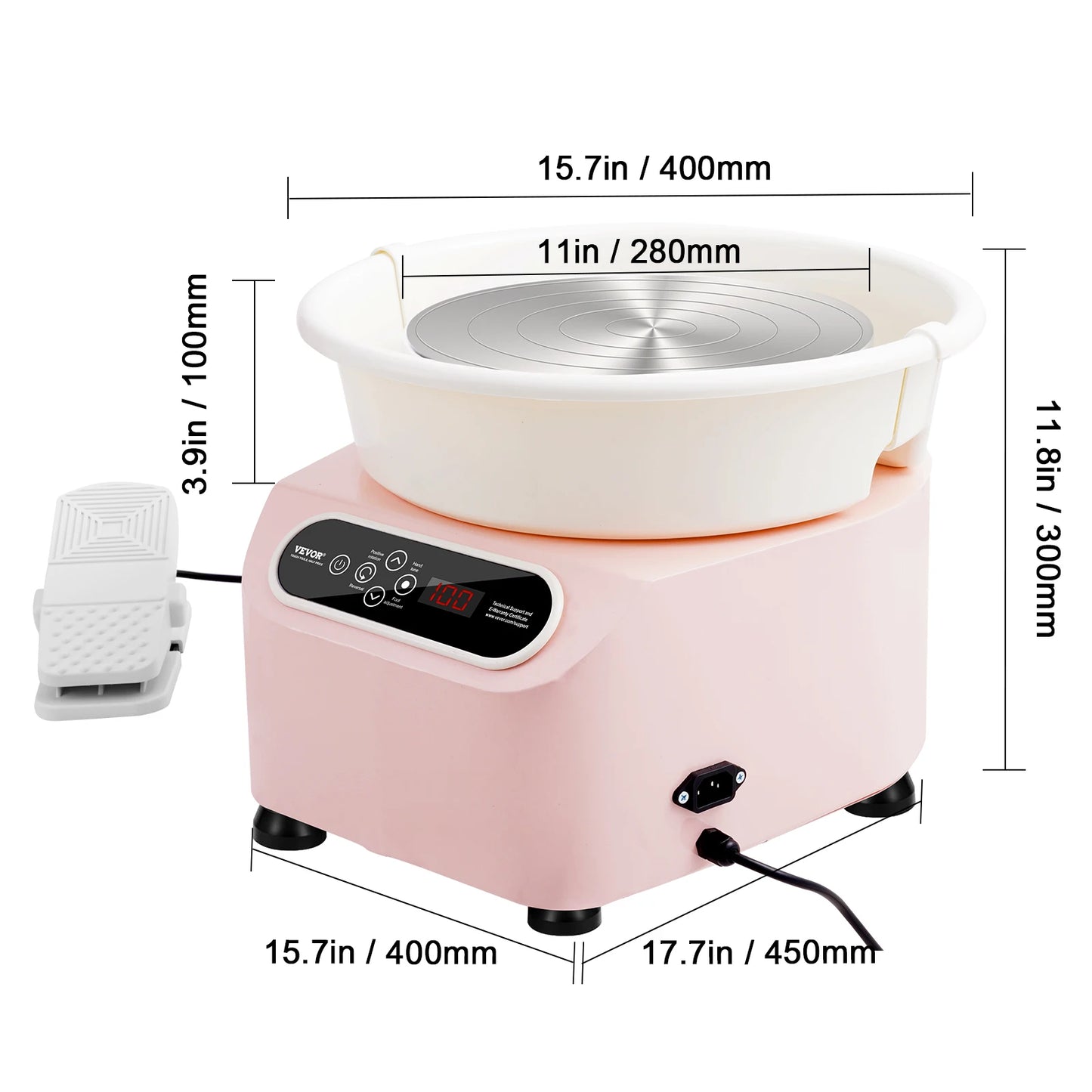 SucceBuy Pottery Wheel 11 inch Pottery Forming 450W Electric Wheel for Pottery Direct Drive Ceramic Wheel for DIY Art Craft Blue