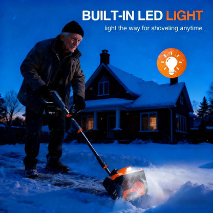 TaskStar Cordless Snow Blower w/LED Light 23 Ft Thrower Distance Electric Snow Shovel With 2 4.0Ah Batteries&Directional Plate