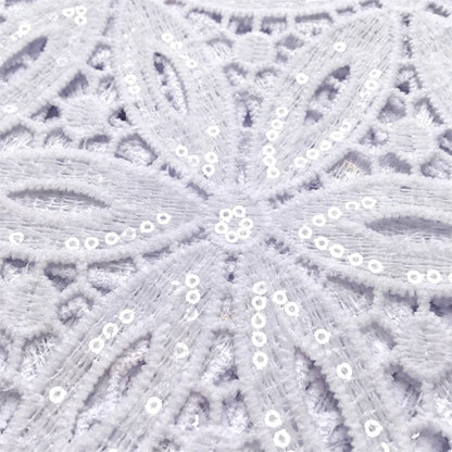 White African Guipure Cord Lace Fabric with Sequins 2025 High Quality Nigerian Guipure Cord Lace for Sewing Wedding Dress F4025