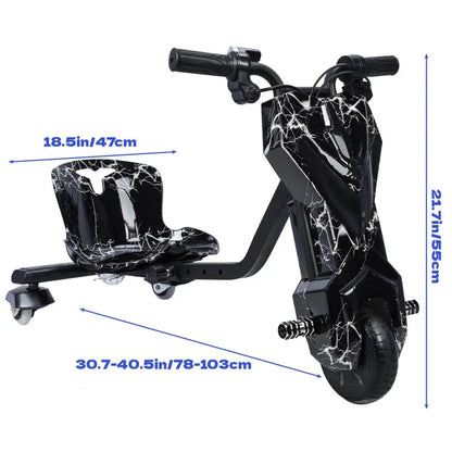 Drift Trike, Kid Ride on Tricycles, Big Wheel Drifting Tricycle for Ages 8+, Ride-On Kids Tricycle with Adjustable Seat