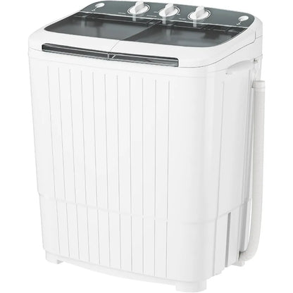 Portable Washing Machine 17.6 Lbs Compact Mini Washer and Dryer Combo with Twin Tub Design Spin Cycle and Soaking Function Idea
