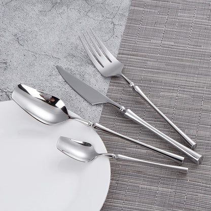 6/16/24Pcs Sliver Tableware Stainless Steel 304 Cutlery Matte Dinner Set Western Fork Spoon Mirror Flatware Dishwasher Safe