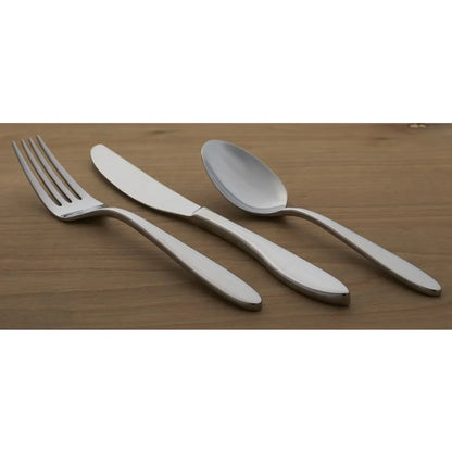 Modern Stainless Steel Silverware Set for 4, 20-Piece Dishwasher Safe Flatware with Wood Tray