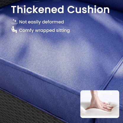 7 piece outdoor patio furniture set, outdoor sectional furniture, rattan & wicker modern modular conversation set sofa couch w/w