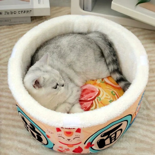 New Pet Dog Cat House Kennel Super Large Instant Noodle Warm Dog Cat Nest Beds Cushion Cup Cozy Nest