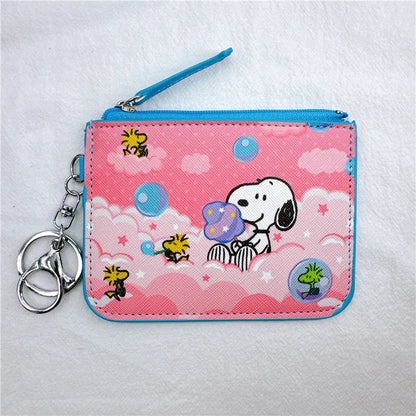 Snoopy Coin Purses Charlie Brown Cute Wallet Women Leisure Woodstock Zipper Card Holder Coin Pouch Lady Cases Giirls
