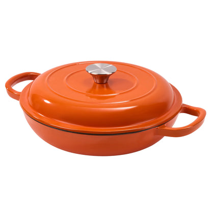 3 QT Enamel Light Cast Iron Dutch Oven, Double Handle Dutch Pot Cooking, Stew, Heavy Duty And Non-Stick, Oven Safety Up To 500°F