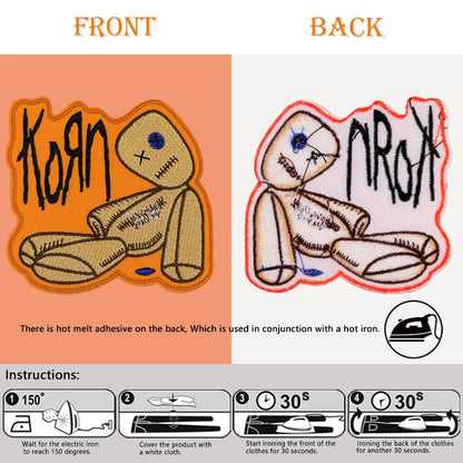 2Pcs Embroidery Iron-On Patches,Band Patches,Music Patches,Sewing Cloth Patch Applique Badge,For Coat,Hat,Pants,Clothing DIY Decor