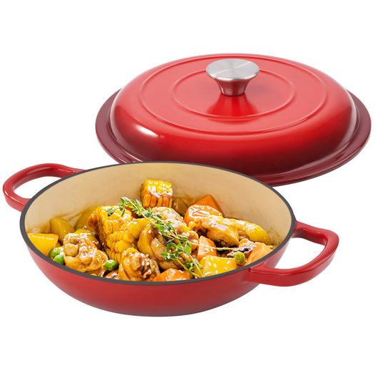 3 QT Enamel Light Cast Iron Dutch Oven, Double Handle Dutch Pot Cooking, Stew, Heavy Duty And Non-Stick, Oven Safety Up To 500°F