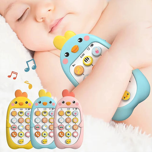 Multifunctional and cute baby mobile phone toy with sensory learning function, multiple sound, light and music effects, can be c
