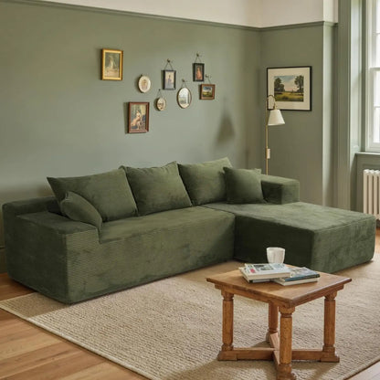 103" L Shaped Sectional Boneless Couch for Living Room, Modern Modular Cloud Sofa with Facing Chaise, Comfy, Customized