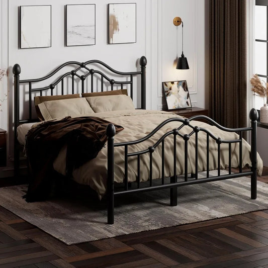 Queen Metal Bed Frame with Headboard and Footboard, Modern Iron Platform Bed Frame Support Up to 1200LBS, Under Bed,Customized