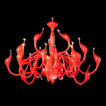G4 LED Swan chandelier Lighting for Bedroom Foyer Chandelier lustre salon Black White Red gold