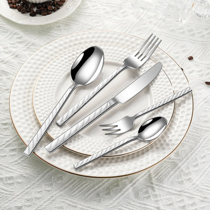 30Pcs Fashion  Cutlery Set 18/10 Stainless Steel Gift Flatware 410 Steel Knife Fork Spoon Dinnerware for 6 Drop Shipping