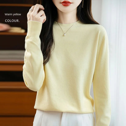Women 22 colors weater O-neck Autumn Winter Basic 100% Andy velvet Warm Casual Pulls Jumpers Korean FashionSpring Knitwear 2025