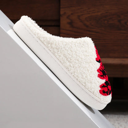 Christmas Tree Cotton Slippers House Flat Floor Soft Slides Breathable Bedroom Slippers for Indoor for Women Men Christmas Gift